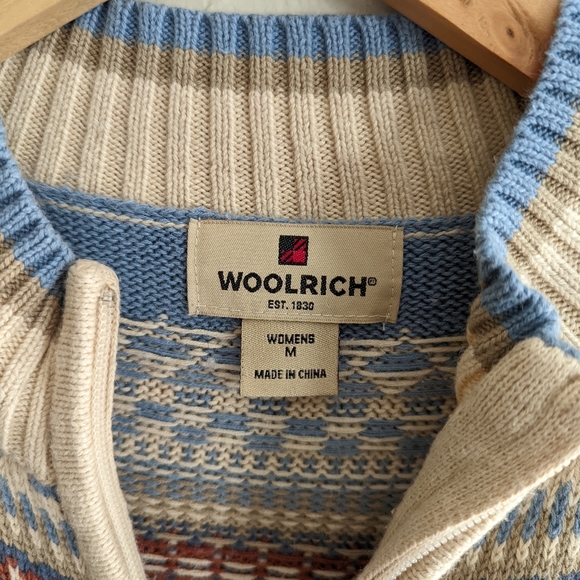 Woolrich | Fair Isle Zipper Front Nordic  Sweater - Picture 4 of 11